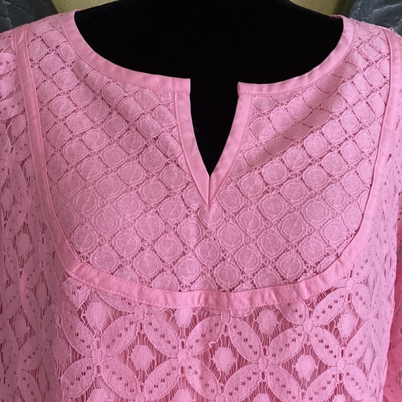 Isaac Mizrahi Lace 3/4 Sleeve Shirt - Picture 5 of 9